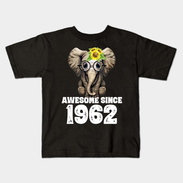 Awesome since 1962 58 Years Old Bday Gift 58th Birthday Kids T-Shirt by DoorTees